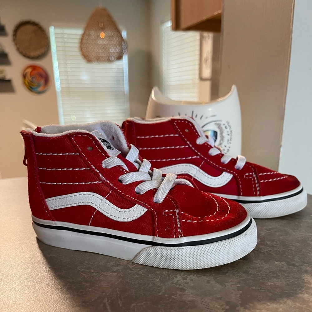 Red toddler Vans sz 7 EUC